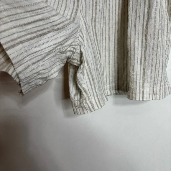 Banana Republic High Waist Beige Striped Shorts Women’s 8 Paper Bag Waist Tie - Picture 4 of 9
